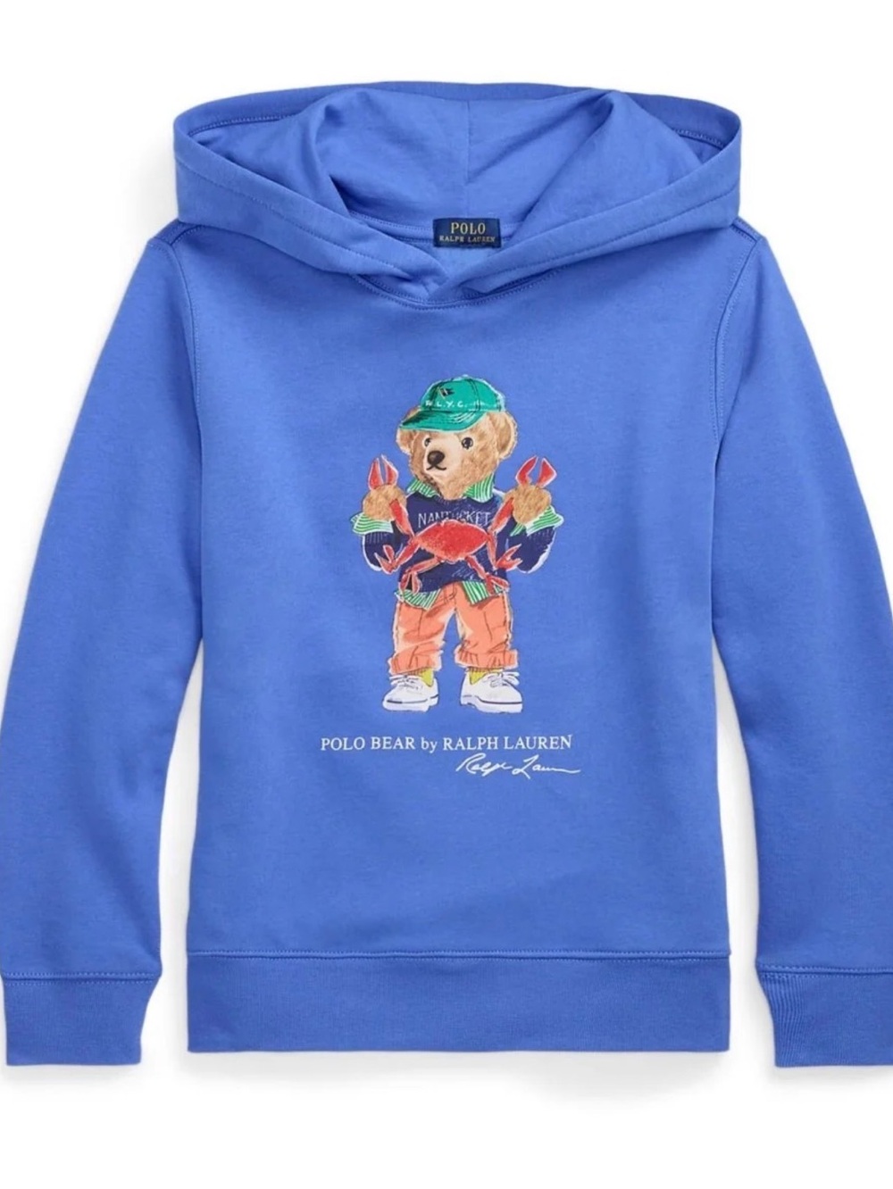 NWT Polo Ralph Lauren Polo Bear Blue Nantucket Crab Hoodie Kids